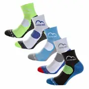 More Mile London 5 Pair Pack Mens Cushioned Running Socks, Multi-coloured, UK