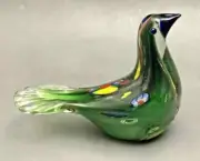 Murano Art Glass Bird Figurine Millefiori Glass Bird Figurine Paper Weight 17 Oz