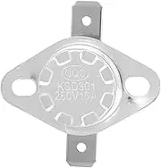 Domary N.C 5 Pcs Thermostat Switch KSD301 Thermostat 15A for Disinfecting Cupboards, Electric Boiling Water Bottles, Coffee Pots, with 23 Acting Temperature Options (120℃)