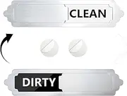 Acuxiaza Clean Dirty Dishwasher Magnet Indicator 7x1.5 Inches Sliding Sign - Stainless Steel With Adhesive for Kitchen Home Decor Black