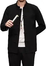 [Aoleaky] Traditional Chinese Clothing Linen Shirt Wudang Tai Chi Hanfu Retro Kung Fu Suit Harajuku Top