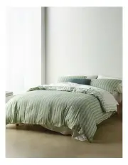 [Vue] Phoenix Cotton Sateen Quilt Cover Set in Pistachio