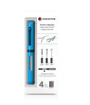 Sheaffer Calligraphy Fountain Pen Blue Broad Medium Fine Nibs 4 Colour Ink