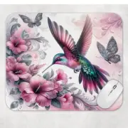 Hummingbird Floral Computer Non Slip Custom Mouse Pad
