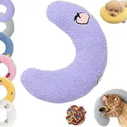 ayattecy Plinko Dog Pillow - U Shaped Pet Calming Toy, Cutated Dog Calming Pillow, Soft Plush Fabric Neck Protection Donut Pillow Pet, Soft Fluffy Pet Neck Pillow for Support of Neck (Purple)