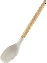 Wiltshire EAT SMART Spoon, non-stick cookware safe serving spoon, wooden handle kitchen utensil, heat resistant solid spoon (colour: brown, cream)