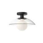 Alora Mood Francesca 1Lt 12" Semi Flush Mount, Clear/Black/Clear - SF517112MBCL