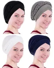 Braid Turban Chemo Cancer Cap Pre-Tied Bohemia Twisted Hair Cover Wrap Headwear