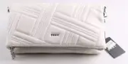 DKNY Allen White Fold Over Leather Clutch Handbag NEW with Tags!