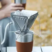 Compact Steel Fold Flat Stainless Travel Drip Coffee Tea Maker Filter Rack Camp