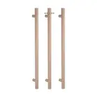Hook plus 3 x Radiant Champagne Single Vertical Round Bar Towel Rail x 950mm