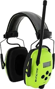 Howard Leight by Honeywell Sync Hi-Visibility Digital AM/FM Radio Earmuff (1030390),Bright Yellow/Green