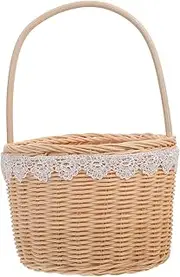 Alipis Handmade Woven Flower Basket Storage for Plants Flowers Unique Design Practical Wicker Holder Elegant Shape for Home Decor