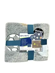 Glows In The Dark Soft Throw Blanket Sports Thyme By Your Zone 60”x50” - NEW