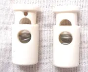 White Plastic Cord Lock Stopper (12 pcs)