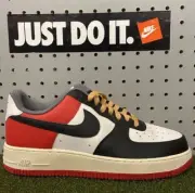 Nike Men's Air Force 1 Throwback Shoes Black White Red CT7875 994 Size 10 New