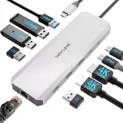 Laptop Docking Station, WAVLINK 10G USB C Hub with Dual HDMI, 100W PD in, 10Gbps