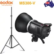 Godox MS300V 2.4G 300W Compact Studio Flash Head with Reflector + Light Stand