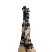 KIXIES MACKENZIE: BLACK AND WHITE TIE DYE THIGH HIGHS ALL SIZES