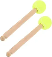 SUPVOX 2pcs Big Snare Drum Sticks Wood Drumsticks Slip Grip Professional Bass Drum Mallets for Band Practice