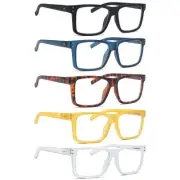 Oversized Reading Glasses for Men 2.5 Large Square Readers Women 5 Pack Cheat...