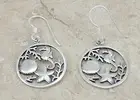 .925 STERLING SILVER SEA HORSE STAR FISH SEA SHELL EARRINGS style# e1233