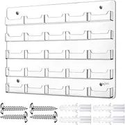 Lincia Acrylic Business Card Holder Wall Mount Clear Sticker Display Rack Multiple Clear Card Organizing Sticker Display Stand Pre Drilled Acrylic Holders(25 Pocket)