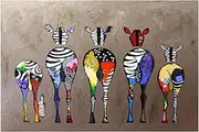 Banksy(Zebra) Famous Oil Paintings Reproduction Giclee Canvas Prints on Canvas Artwork Pictures on Canvas Wall Art for Home Office Decorations(80x120cm_31x47in,Unframed)