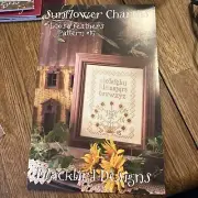 New OOP Blackbird Designs Sunflower Charms Loose Feathers #15 Cross Stitch Chart