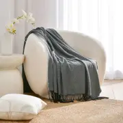 Cadence & Co. Huxley Herringbone Throw Midnight 130x180cm