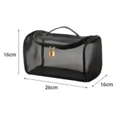 Toiletry Bag Travel Storage Cosmetic Pouch Tote Mesh Makeup Bag Shower Zipper Or