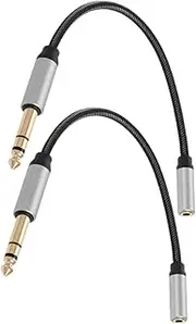 TEHAUX 2pcs Audio Conversion Cable Audio Cable Cord Headphone Cord Headphone Extension Stereo Jack Adapter Braided Rope