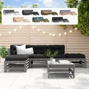 Outdoor Lounge Set 6 Piece Outdoor Sofa Set with Cushions Solid Wood vidaXL