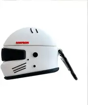Creative Locomotive Helmet Silicone Cover AirPods Case with Keychain Compatible with Apple Airpods 1/2 or Airpods Pro Wireless Charging Case, Earbuds