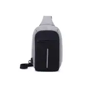 Multi-Function Casual Chest Bag Outdoor Sports Anti-Theft Shoulderbag With External Usb Charging Interface For Men / Women (Grey)