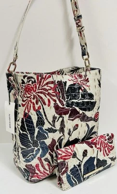 BRAHMIN NWT EXTRAVAGANZA CELINA SATCHEL & ADY WALLET ~ GENUINE LEATHER