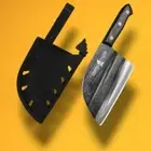 Chopper Full tang Knife Cleaver Razor Sharp Hand Forged Chef + Sharpener 5 in 1