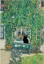 Paint by Numbers for Adults, Canvas DIY Acrylic Adult Paint by Number Kits Paintworks Yard Cat Artwork Wthout Frame, 16x20 Inch