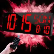 TXL16.5 Digital Wall Clock Large Display, LED Wall Clock with Date and Temper...