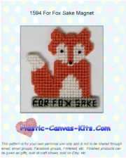 For Fox Sake Magnet-Plastic Canvas Pattern or Kit