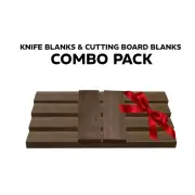 4 Pcs Black Walnut Cutting Board 16"x2"x3/4" + 2 Pcs Knife Blanks 5"x1-1/2"x3/8"