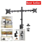 Ergonomic Monitor Arm for Dual 13-34" Screens, Complete with C-Clamp & Grommet