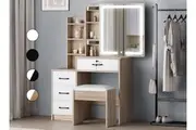 ALFORDSON Dressing Table Stool Set Makeup Mirror Vanity Desk Cabinet