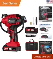 Portable 20V Lithium-Ion Tire Pump with LED Light & Auto Shut-Off Feature
