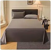 Flannel Flat Sheet Warm Soft Flannel Bed Sheets Breathable Bedding Bed Sheets Twin Full Queen Size(Dark Gray,120x230cm)