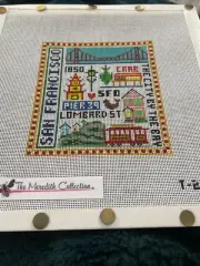 handpainted needlepoint canvas Mini San Francisco Bay City Sampler Meredith