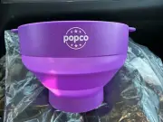 Popco Silicone Popcorn Maker - Microwave Popcorn Popper with Handles Collapsible