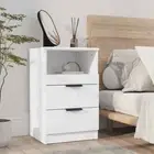 Stable Top Bedside Cabinet Nightstand Storage Elegant Side Table With 2 Drawers