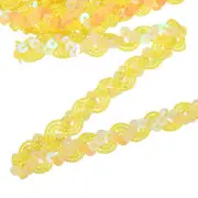 11 Yard Sequins Trim Ribbon 0.6 Inch Sequin Gimp Braid Trim, Yellow