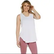 NWT AnyBody M Cozy Knit Side Split Tank Top White 114009
